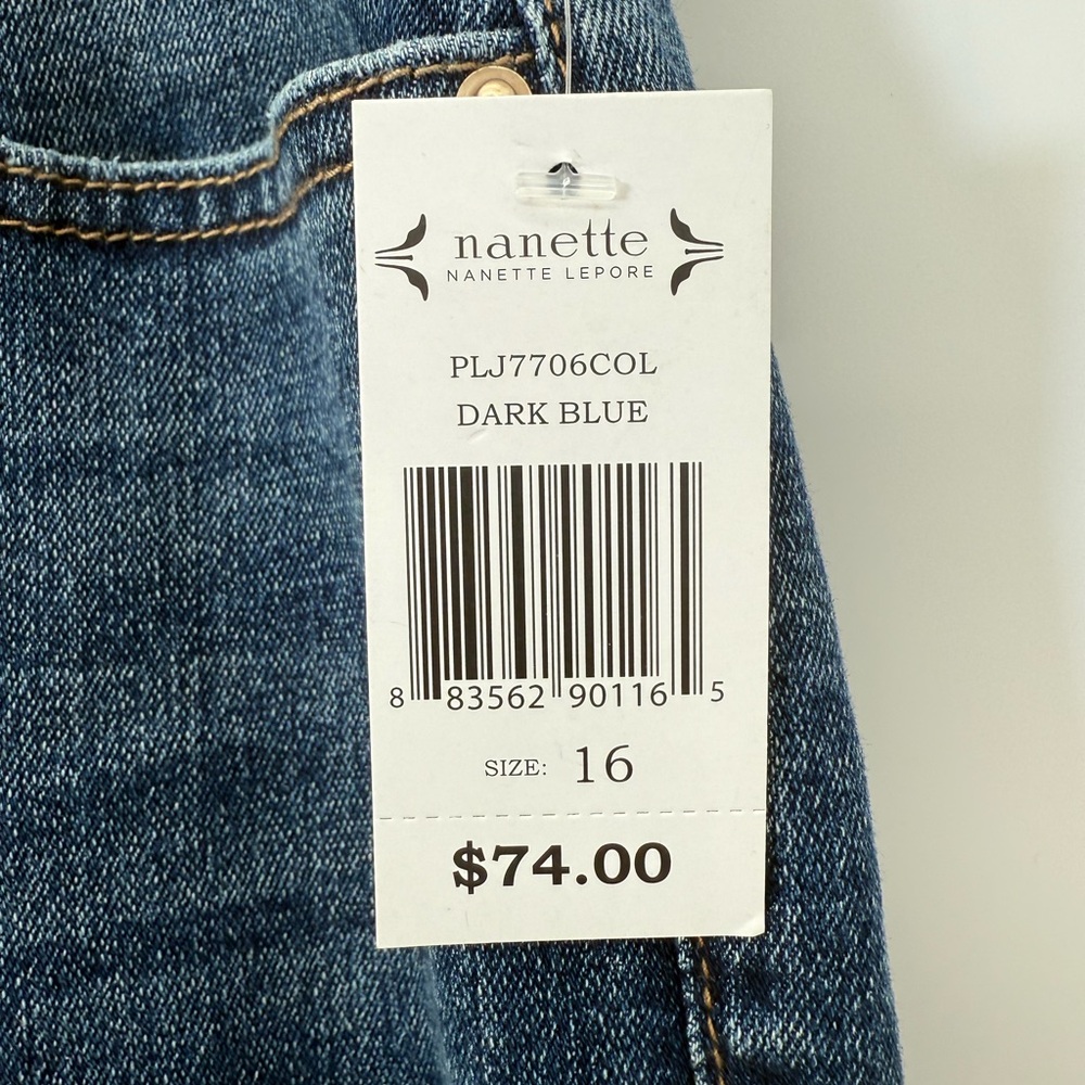 Nanette Lepore Flawless Belle High Rise Ankle Distressed Dark Blue Ankle Jeans - Picture 9 of 15